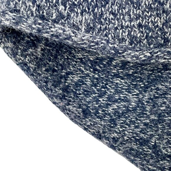 Joie Wool Cotton Cashmere Cowl Neck Batwing Sweater Navy White Women’s L - Picture 6 of 13